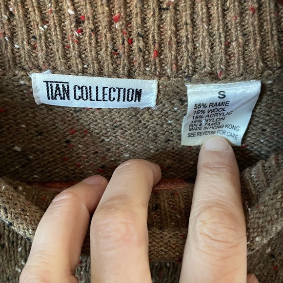 Vintage Tian Collection Knit Sweater Mock Neck Oversized - Picture 3 of 6